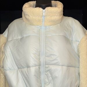 For Love And Lemons White and Cream Puffer Jacket